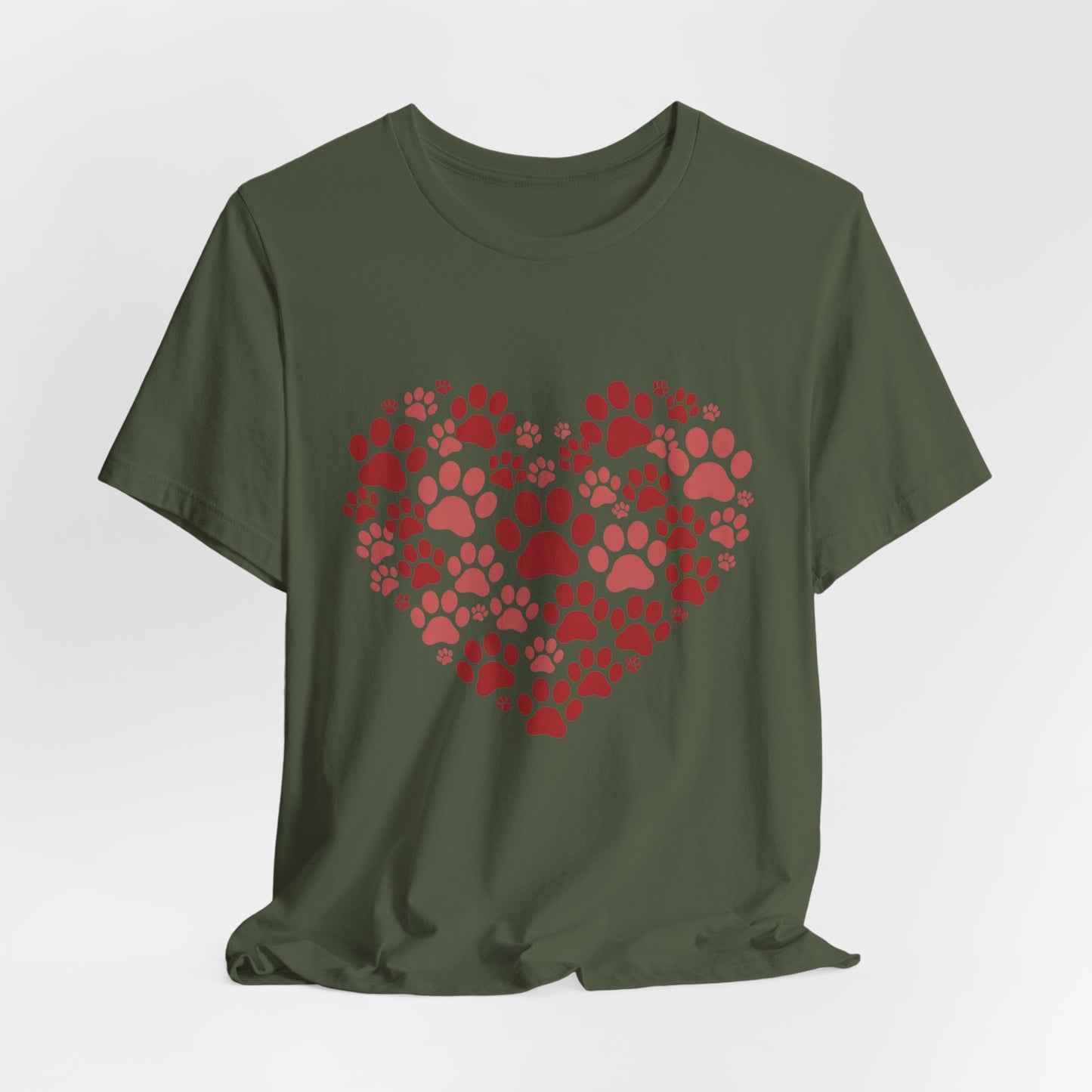 Heart Paw Print T-Shirt — Dog Lover Valentine Tee