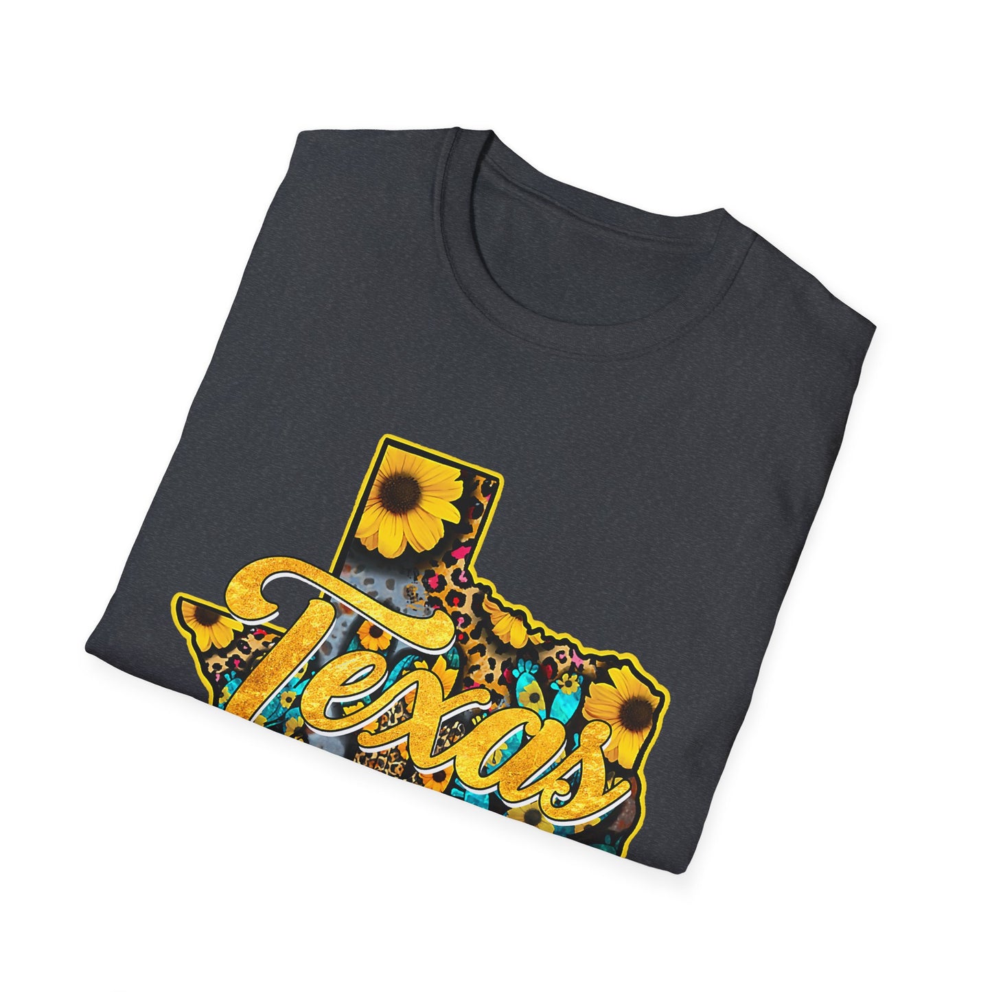 Texas Sunflower State T-Shirt — Floral Texas Map Graphic