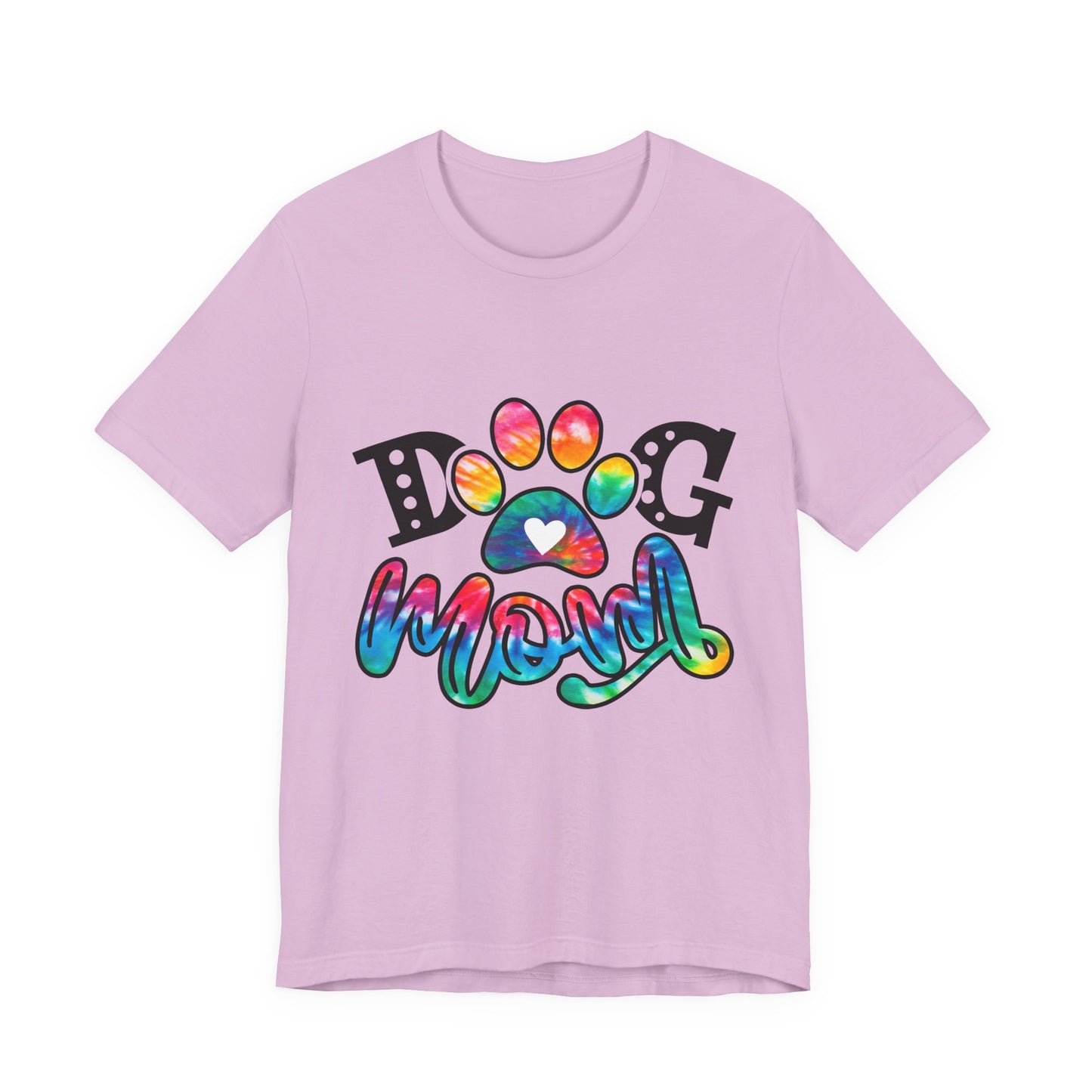Dog Mom T-Shirt - Colorful Rainbow Paw Design
