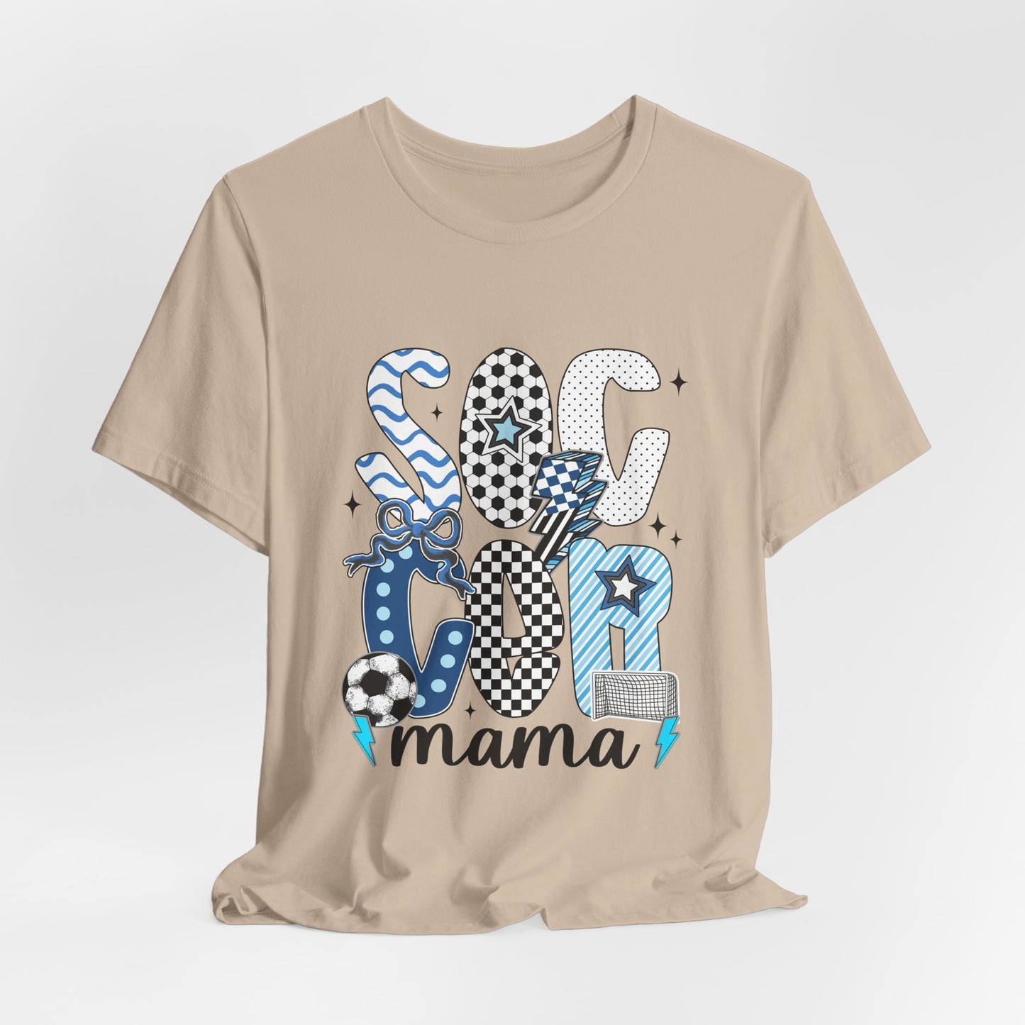 Soccer Mama Graphic Tee — 'Soccer Mama' Blue Patterned Design