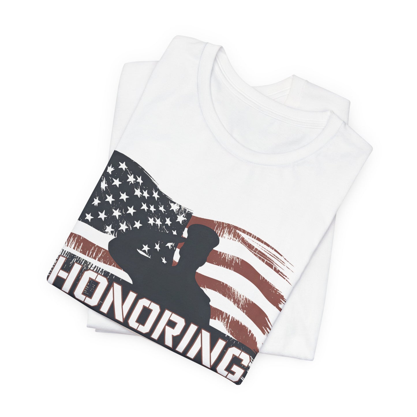 Honoring Our Heroes T-Shirt — American Flag Salute Veteran Memorial Tee