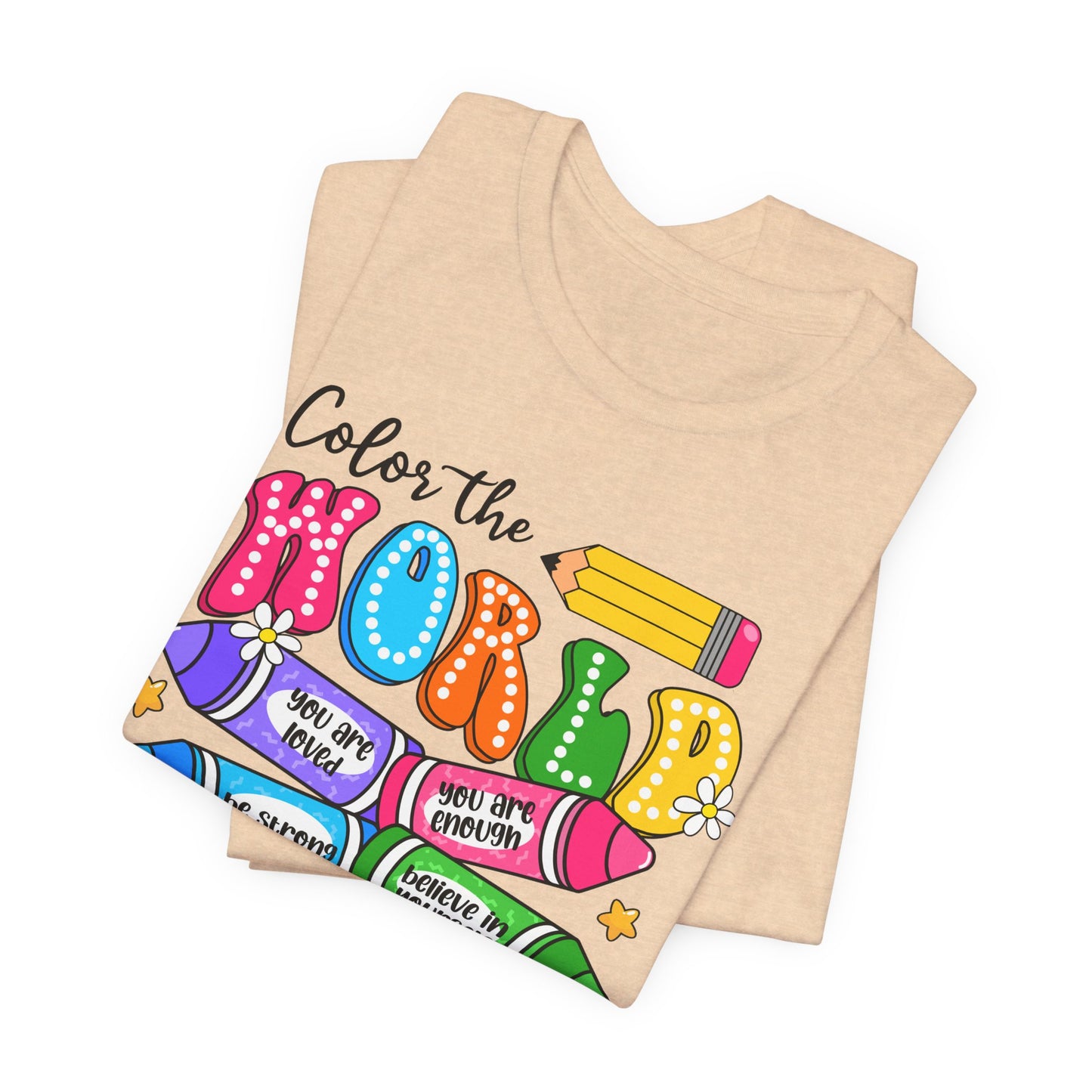 Color the World with Kindness T-Shirt — Kids & Teachers Positive Message Tee