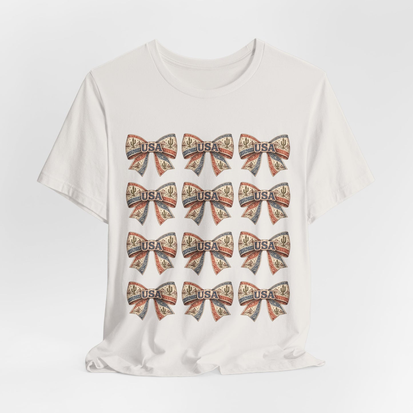 USA Patriotic Bow Pattern T-Shirt