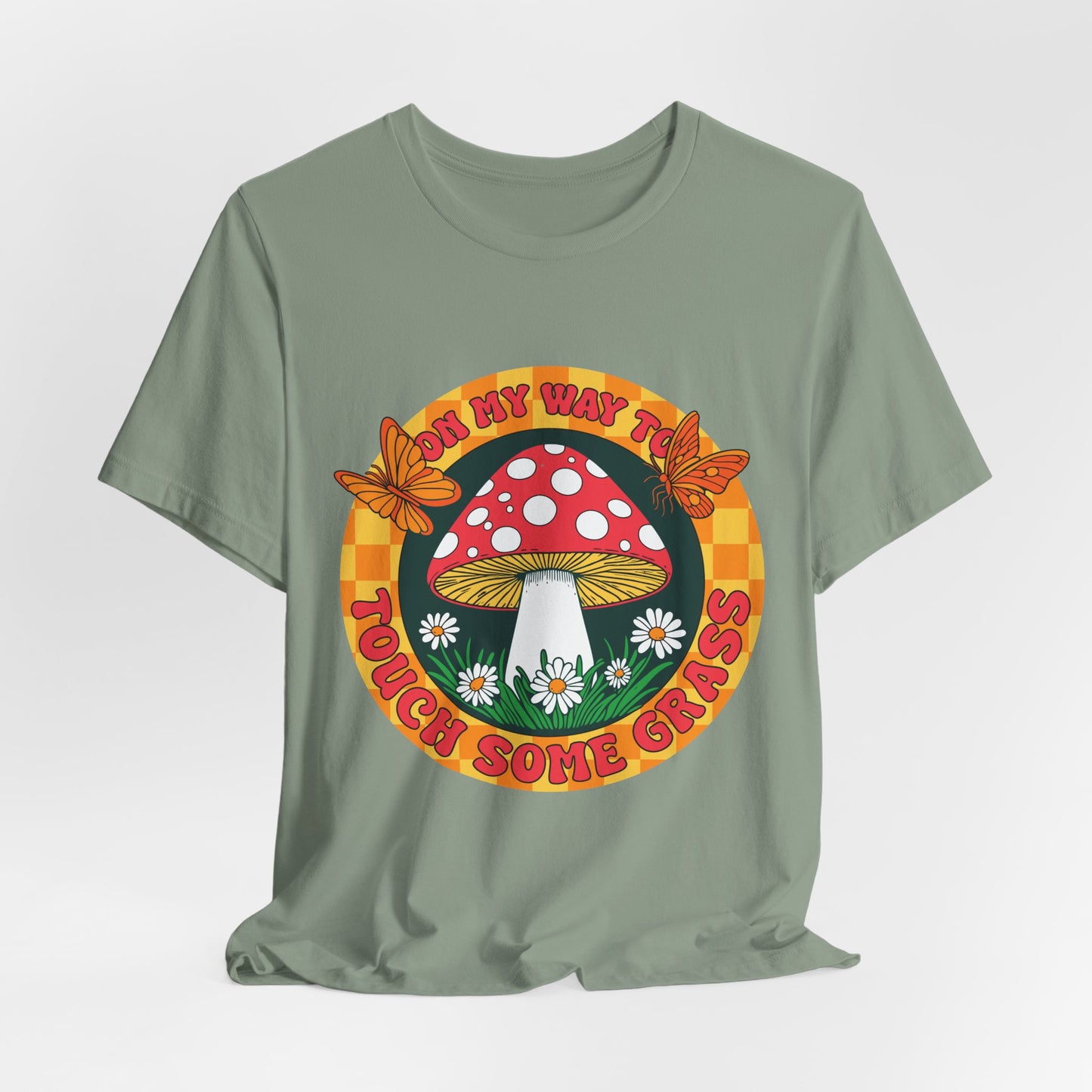 Mushroom Graphic Tee - "Mind My Way" Retro Fungi Shirt