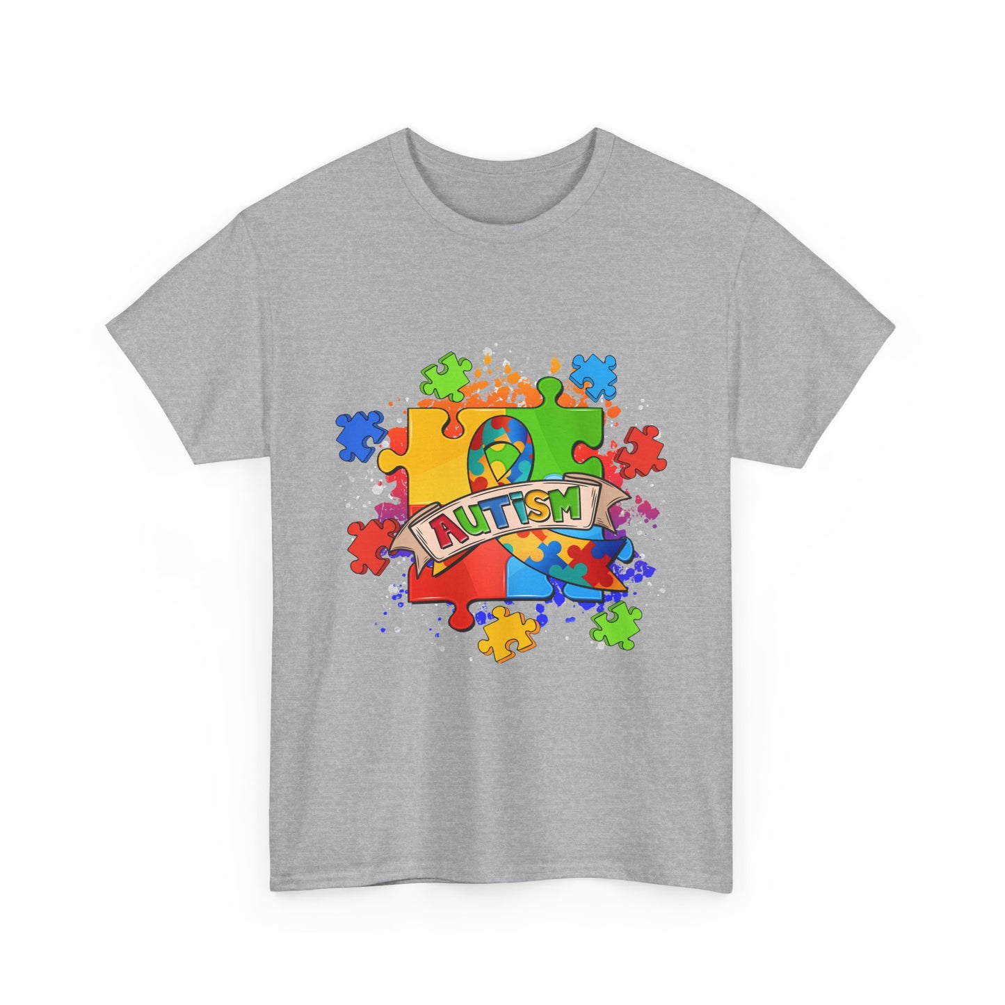Autism Awareness Puzzle Tee – Colorful 'Autism' Ribbon Design