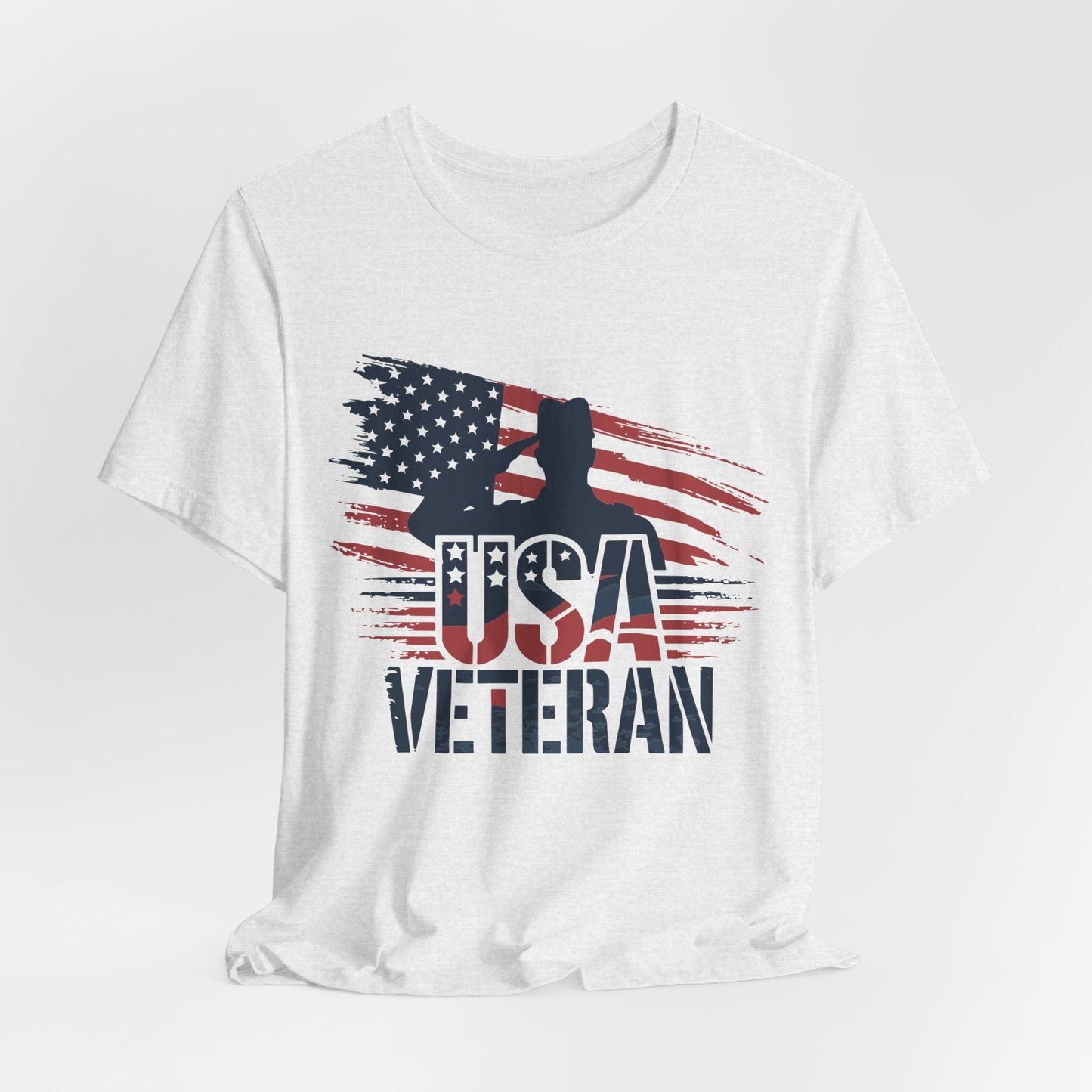 USA Veteran T-Shirt – American Flag Silhouette Patriotic Tee