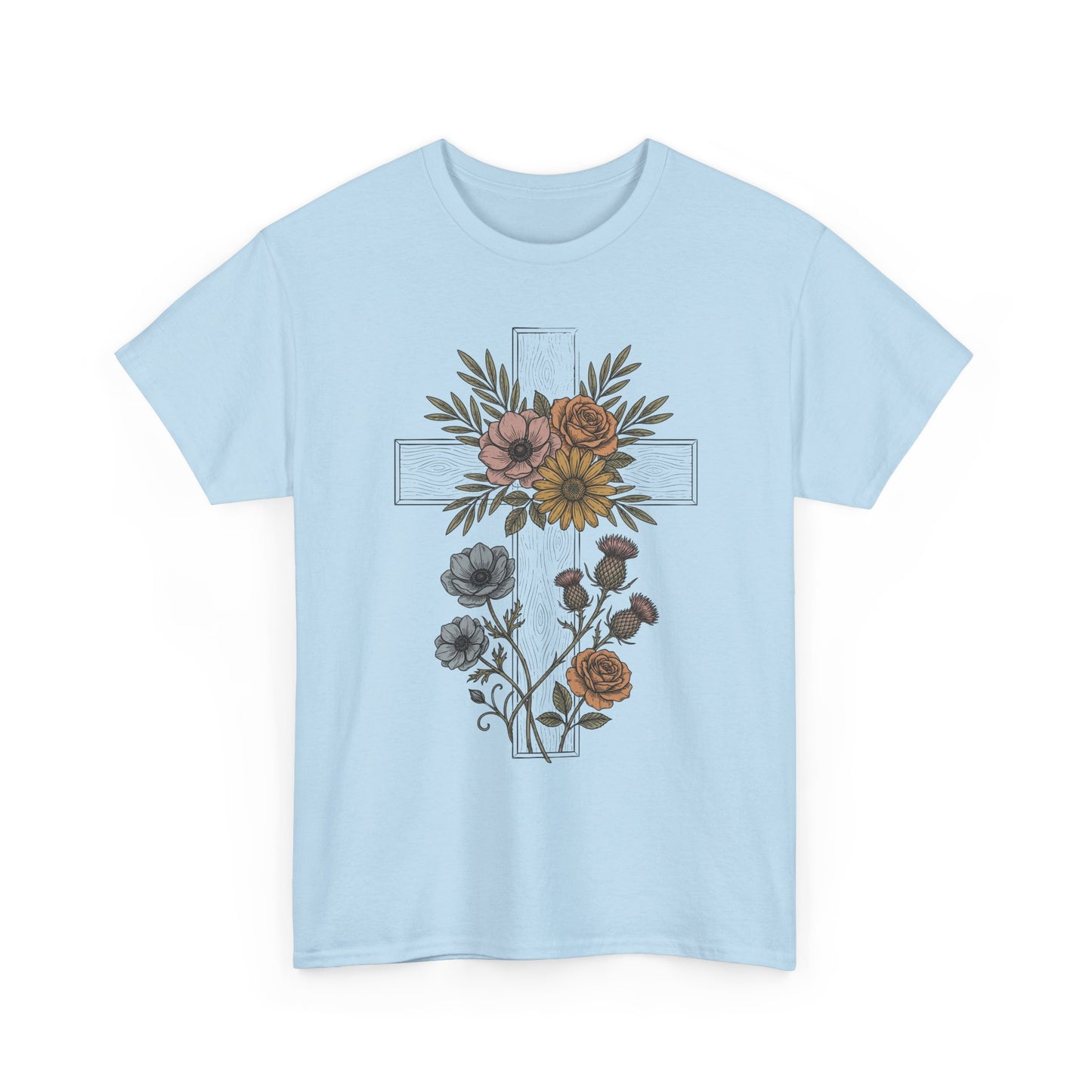 Faith Floral T‑Shirt — "Even in the Chaos His Grace Still Finds Me" Inspirational Tee