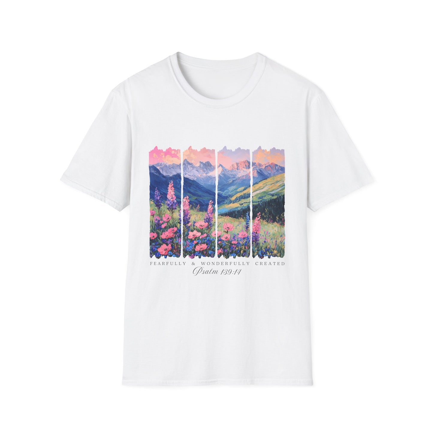 Mountain Wildflower T-Shirt — Scenic Sunrise Landscape Tee