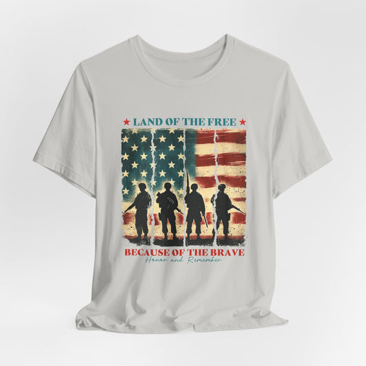 Patriotic 'Land of the Free, Because of the Brave' T-Shirt