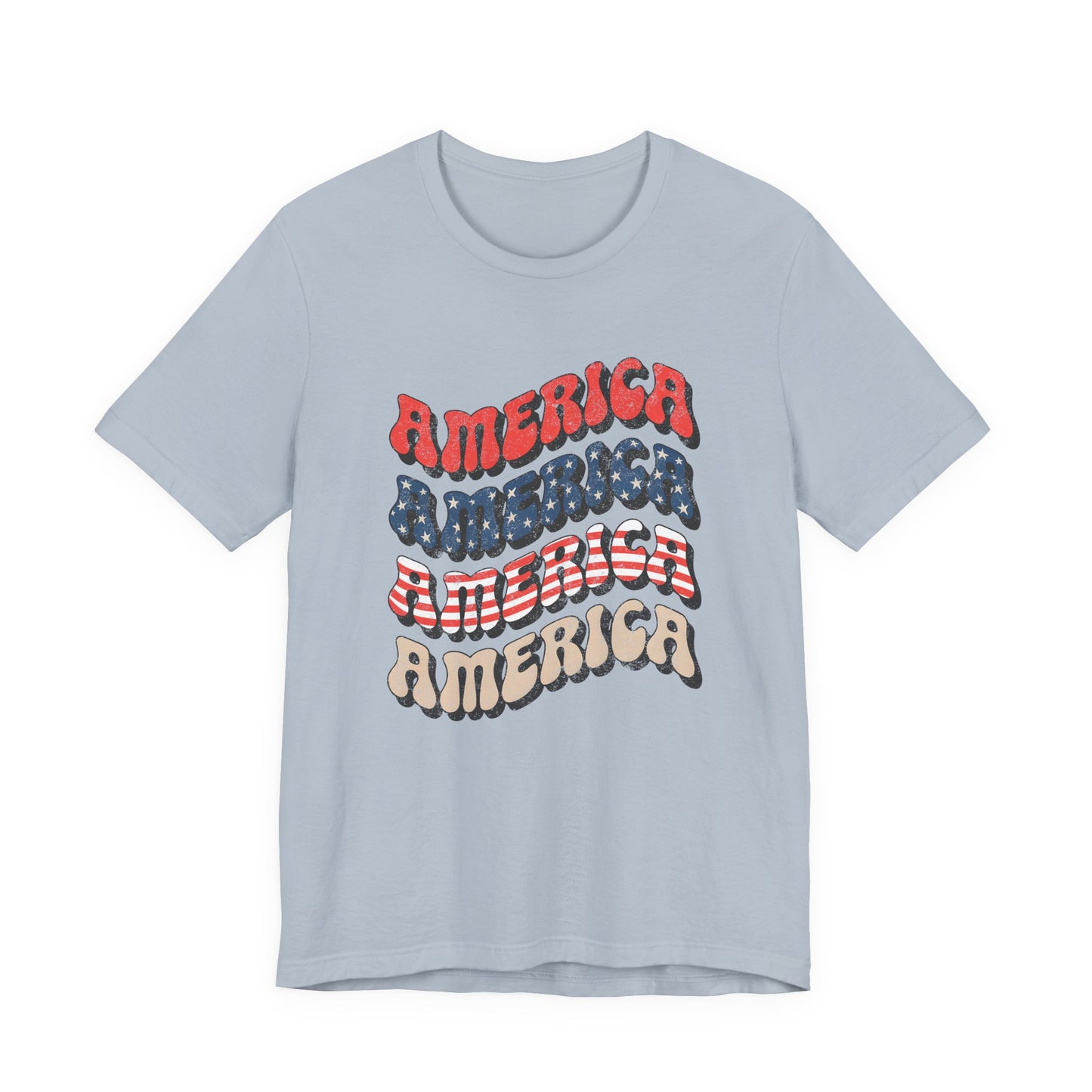 Patriotic "America" Retro Wave T-Shirt
