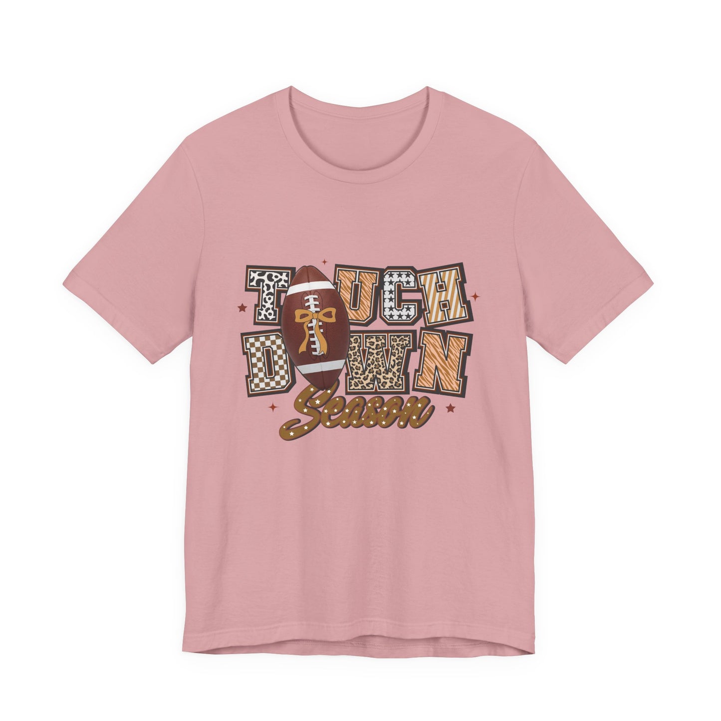 Touchdown Season Football T-Shirt — Retro Brown Leopard Print Design