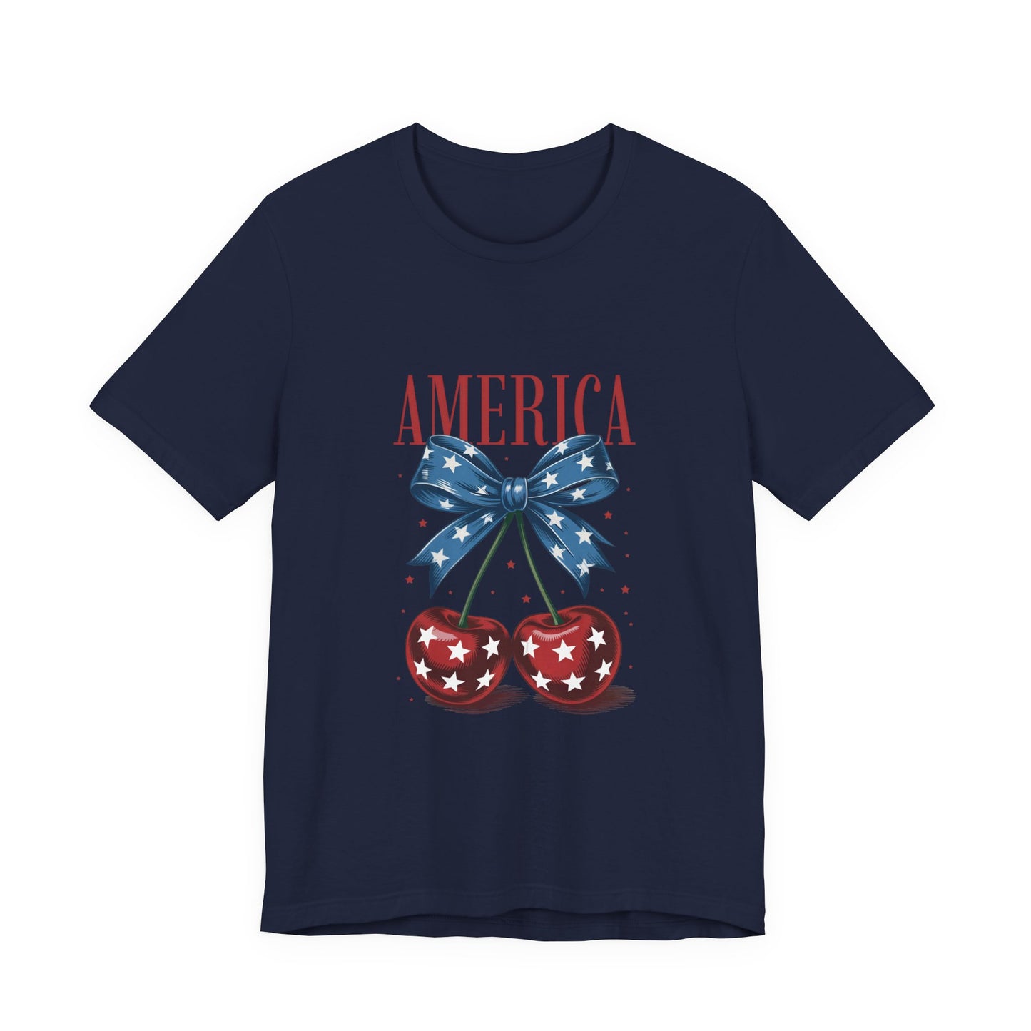 America Cherry Tee — Patriotic Stars & Stripes Graphic T-Shirt