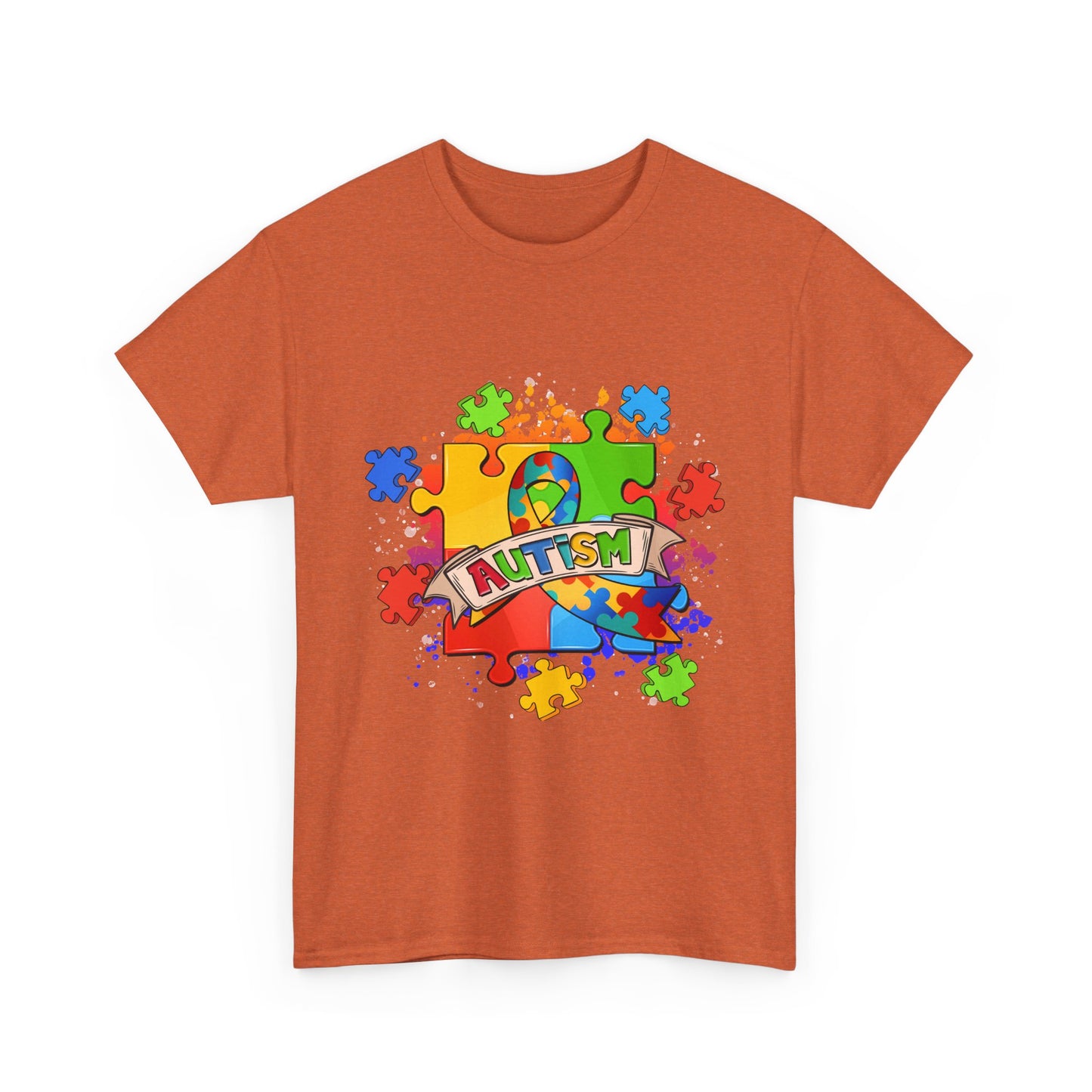 Autism Awareness Puzzle Tee – Colorful 'Autism' Ribbon Design