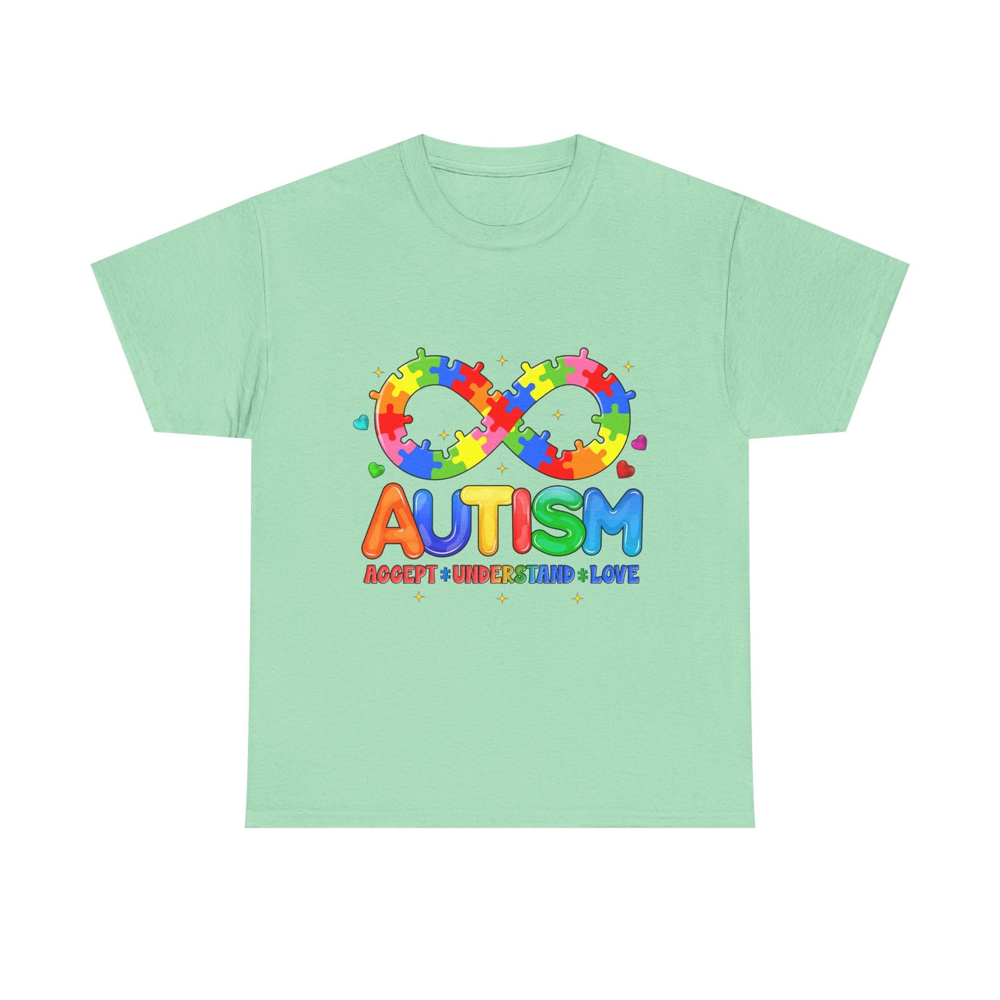Autism Awareness Puzzle Infinity T-Shirt — Accept Understand Love