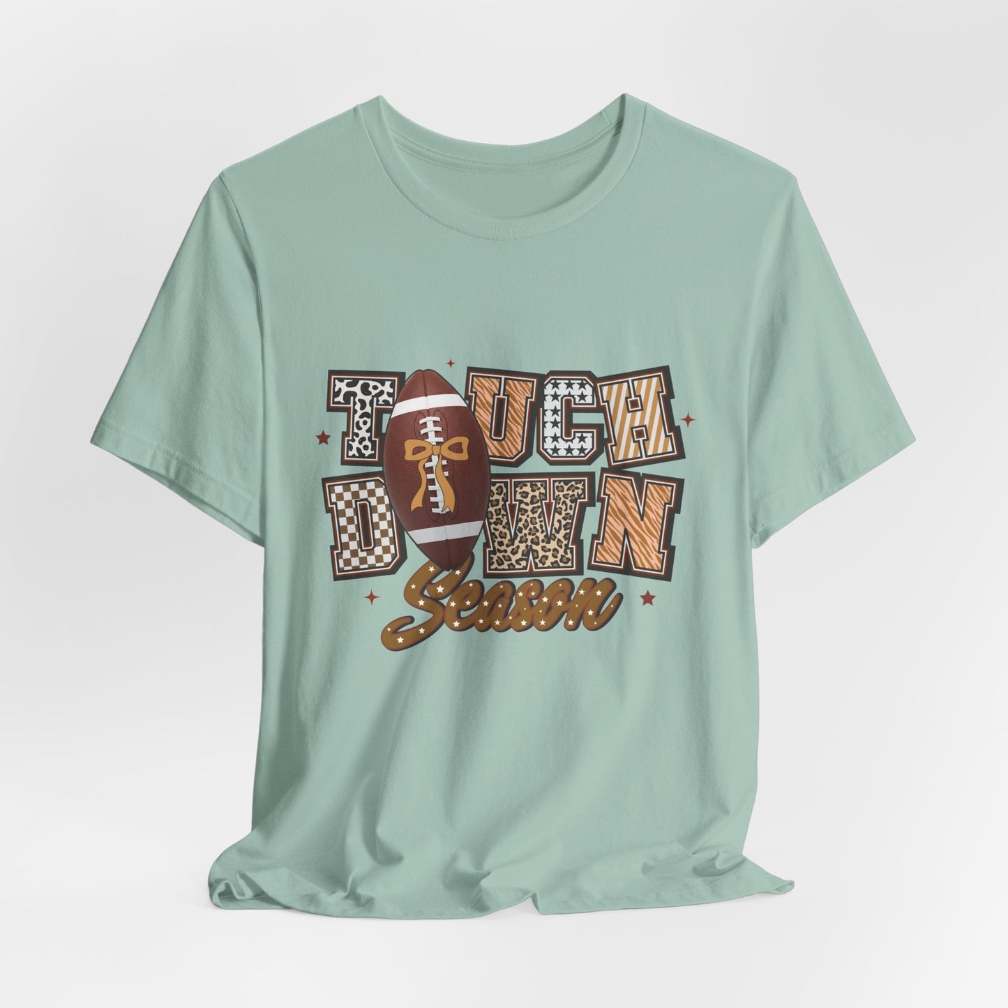 Touchdown Season Football T-Shirt — Retro Brown Leopard Print Design