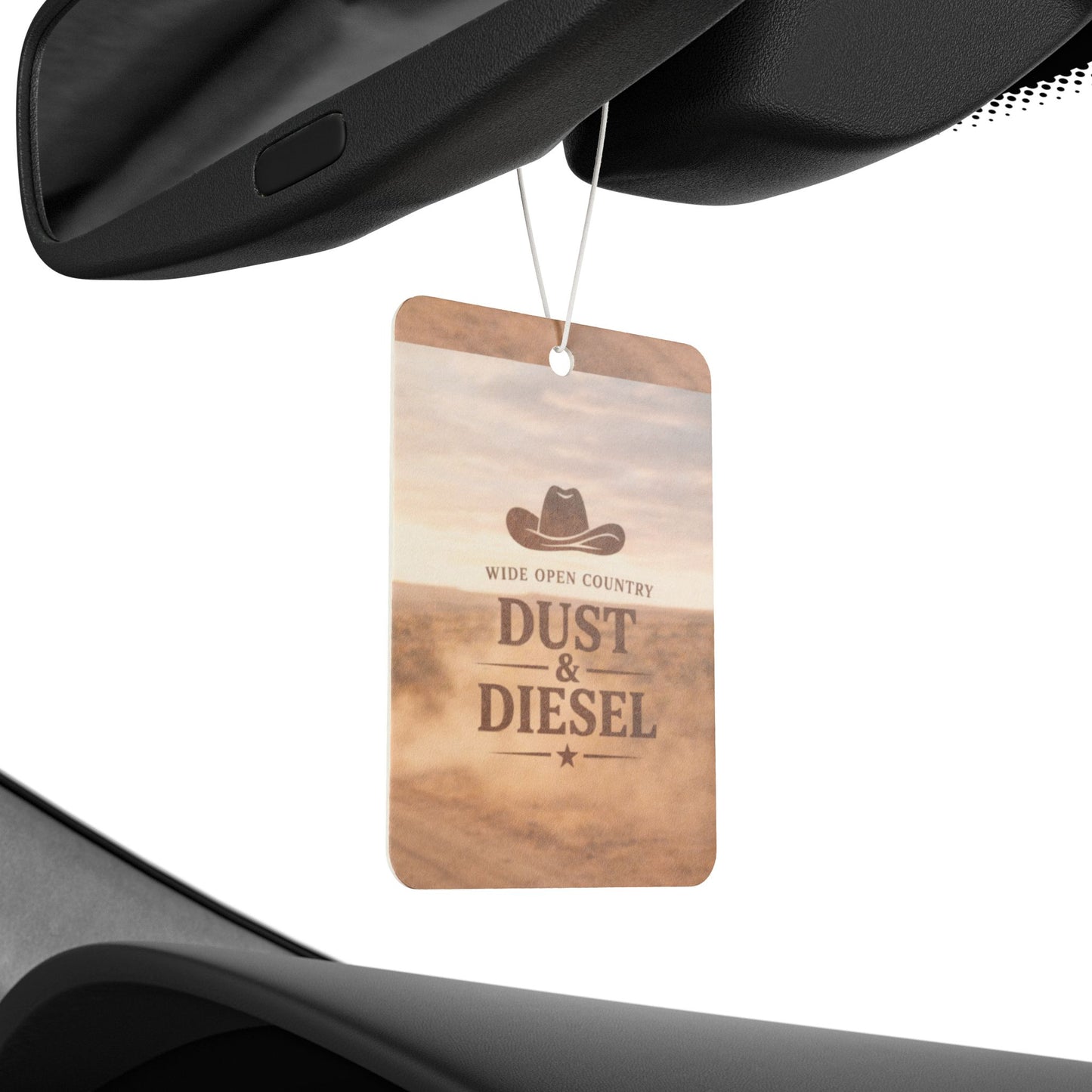 Dust & Diesel Car Air Freshener | Cowboy Hat, Western Desert