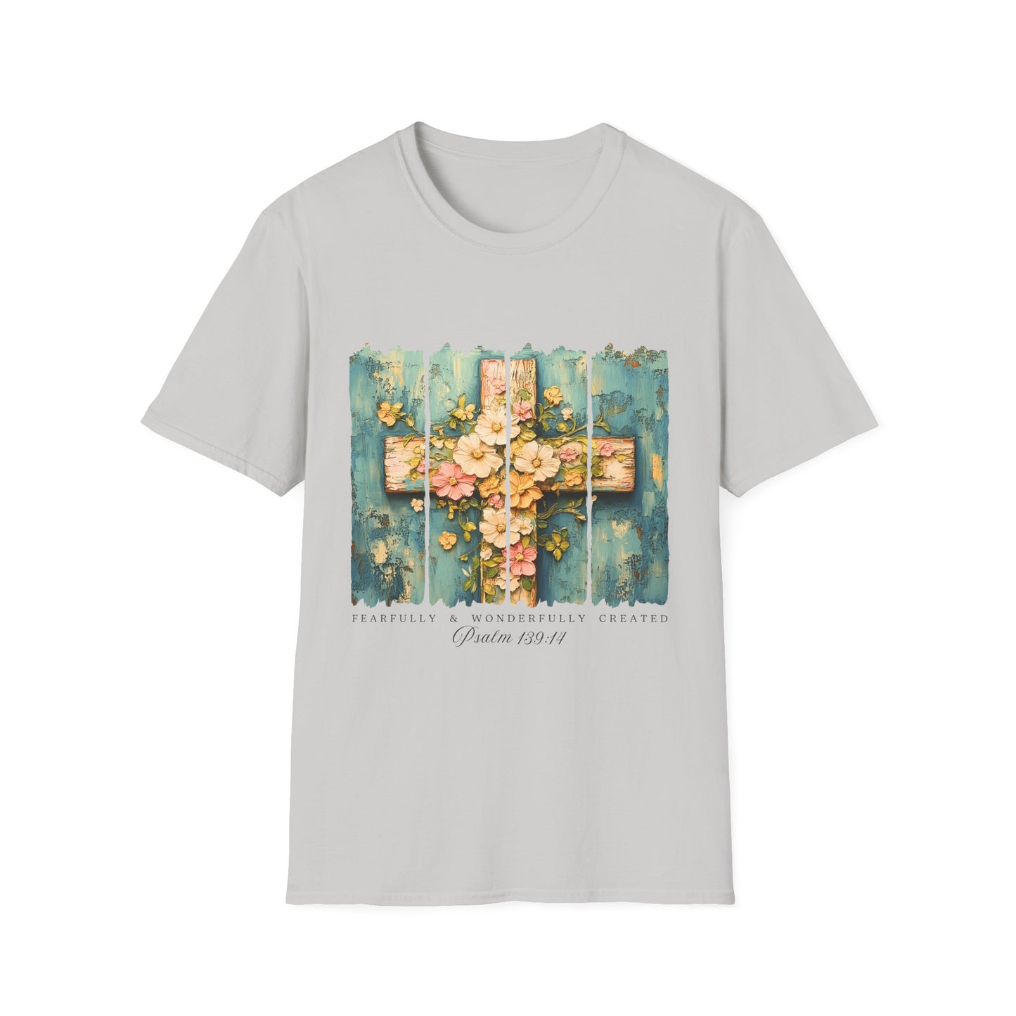 Floral Cross Christian T-Shirt — Faith, Hope & New Life Easter Tee