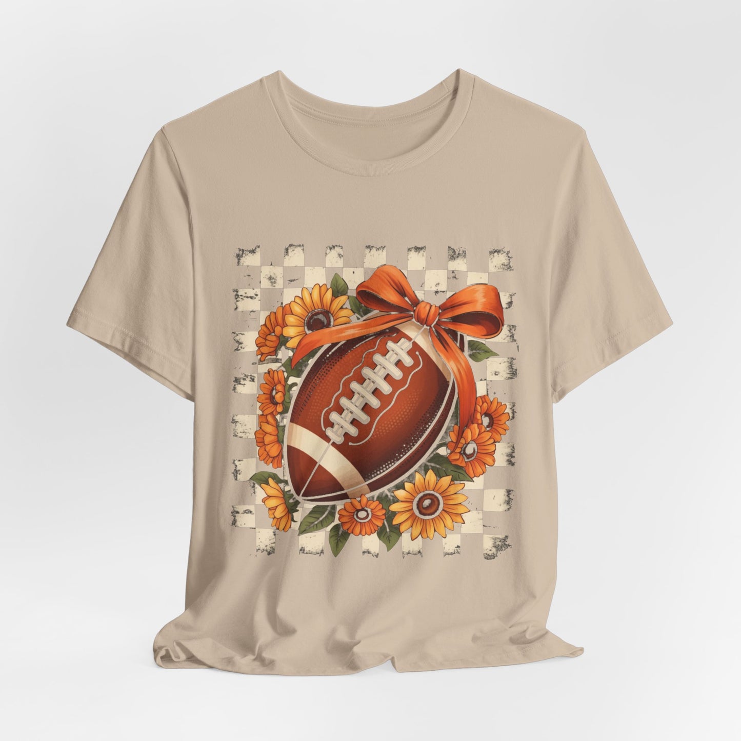 Football Sunflower Tee — Fall Game Day Shirt